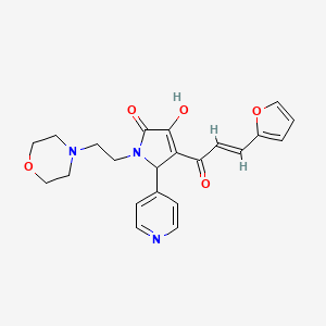 molecular formula C22H23N3O5 B2580932 (E)-4-(3-(furan-2-yl)acryloyl)-3-hydroxy-1-(2-morpholinoethyl)-5-(pyridin-4-yl)-1H-pyrrol-2(5H)-one CAS No. 862314-90-7