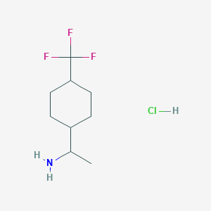 molecular formula C9H17ClF3N B2580942 1-[4-(Trifluoromethyl)cyclohexyl]ethan-1-amine hydrochloride CAS No. 2089255-24-1