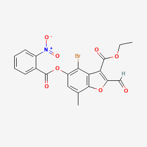 Ethyl 4-bromo-2-formyl-7-methyl-5-(2-nitrobenzoyl)oxy-1-benzofuran-3-carboxylate
