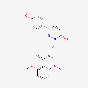 molecular formula C22H23N3O5 B2580950 2,6-dimethoxy-N-(2-(3-(4-methoxyphenyl)-6-oxopyridazin-1(6H)-yl)ethyl)benzamide CAS No. 921529-62-6