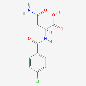 molecular formula C11H11ClN2O4 B2580954 3-Carbamoyl-2-[(4-chlorophenyl)formamido]propanoic acid CAS No. 1396965-11-9