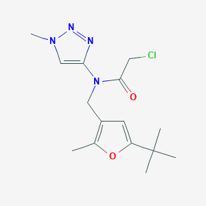 molecular formula C15H21ClN4O2 B2580958 N-[(5-Tert-butyl-2-methylfuran-3-yl)methyl]-2-chloro-N-(1-methyltriazol-4-yl)acetamide CAS No. 2411304-76-0