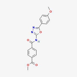 molecular formula C18H15N3O5 B2580961 Methyl 4-((5-(4-methoxyphenyl)-1,3,4-oxadiazol-2-yl)carbamoyl)benzoate CAS No. 897615-58-6