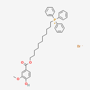 molecular formula C37H44BrO4P B2580964 (11-((4-Hydroxy-3-methoxybenzoyl)oxy)undecyl)triphenylphosphonium bromide CAS No. 1254044-38-6