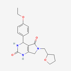 molecular formula C19H23N3O4 B2580965 4-(4-ethoxyphenyl)-6-((tetrahydrofuran-2-yl)methyl)-3,4,6,7-tetrahydro-1H-pyrrolo[3,4-d]pyrimidine-2,5-dione CAS No. 949876-70-4