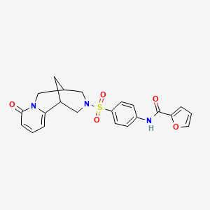 molecular formula C22H21N3O5S B2580974 N-(4-((8-oxo-5,6-dihydro-1H-1,5-methanopyrido[1,2-a][1,5]diazocin-3(2H,4H,8H)-yl)sulfonyl)phenyl)furan-2-carboxamide CAS No. 681270-05-3