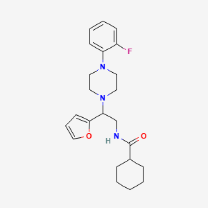 N-(2-(4-(2-fluorophenyl)piperazin-1-yl)-2-(furan-2-yl)ethyl)cyclohexanecarboxamide