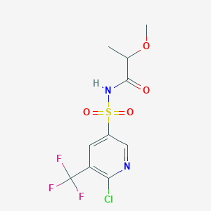 molecular formula C10H10ClF3N2O4S B2580982 N-[6-Chloro-5-(trifluoromethyl)pyridin-3-yl]sulfonyl-2-methoxypropanamide CAS No. 2305324-72-3