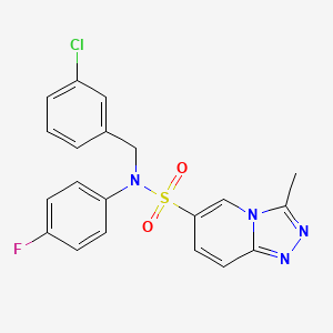 molecular formula C20H16ClFN4O2S B2580987 N-(3-chlorobenzyl)-N-(4-fluorophenyl)-3-methyl[1,2,4]triazolo[4,3-a]pyridine-6-sulfonamide CAS No. 1251608-04-4