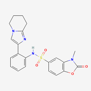 molecular formula C21H20N4O4S B2580989 3-methyl-2-oxo-N-(2-(5,6,7,8-tetrahydroimidazo[1,2-a]pyridin-2-yl)phenyl)-2,3-dihydrobenzo[d]oxazole-5-sulfonamide CAS No. 2097902-82-2