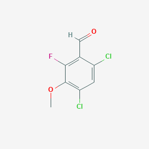 molecular formula C8H5Cl2FO2 B2580995 4,6-Dichloro-2-fluoro-3-methoxybenzaldehyde CAS No. 2149599-01-7