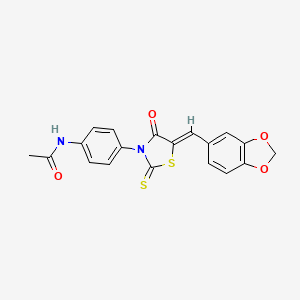 (Z)-N-(4-(5-(benzo[d][1,3]dioxol-5-ylmethylene)-4-oxo-2-thioxothiazolidin-3-yl)phenyl)acetamide