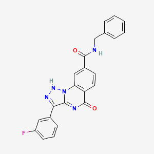 molecular formula C23H16FN5O2 B2581012 N-苄基-3-(3-氟苯基)-5-氧代-4,5-二氢-[1,2,3]三唑并[1,5-a]喹唑啉-8-甲酰胺 CAS No. 1031665-07-2