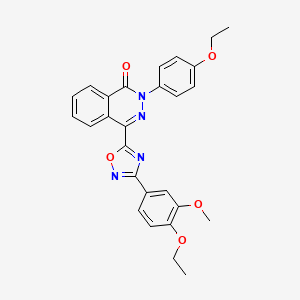 molecular formula C27H24N4O5 B2581018 4-[3-(4-ethoxy-3-methoxyphenyl)-1,2,4-oxadiazol-5-yl]-2-(4-ethoxyphenyl)phthalazin-1(2H)-one CAS No. 1291856-80-8