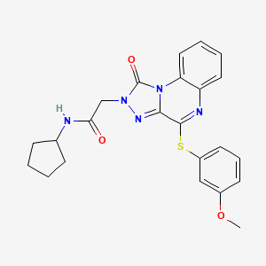 molecular formula C23H23N5O3S B2581023 N-cyclopentyl-2-(4-((3-methoxyphenyl)thio)-1-oxo-[1,2,4]triazolo[4,3-a]quinoxalin-2(1H)-yl)acetamide CAS No. 1111260-77-5