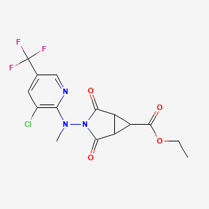 molecular formula C15H13ClF3N3O4 B2581027 3-[[3-氯-5-(三氟甲基)-2-吡啶基](甲基)氨基]-2,4-二氧代-3-氮杂双环[3.1.0]己烷-6-羧酸乙酯 CAS No. 318237-93-3