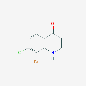 molecular formula C9H5BrClNO B2581030 8-Bromo-7-chloroquinolin-4-ol CAS No. 1701817-32-4