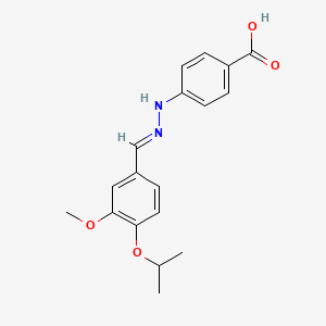 molecular formula C18H20N2O4 B2581038 4-({(1E)-2-[3-methoxy-4-(methylethoxy)phenyl]-1-azavinyl}amino)benzoic acid CAS No. 780822-80-2