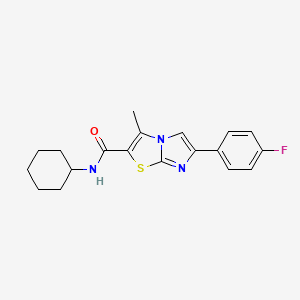 molecular formula C19H20FN3OS B2581040 N-cyclohexyl-6-(4-fluorophenyl)-3-methylimidazo[2,1-b]thiazole-2-carboxamide CAS No. 852134-10-2
