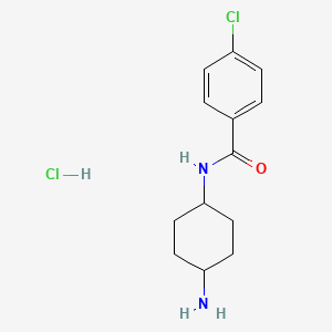 molecular formula C13H18Cl2N2O B2581051 N-[(1R*,4R*)-4-氨基环己基]-4-氯苯甲酰胺盐酸盐 CAS No. 1286274-29-0