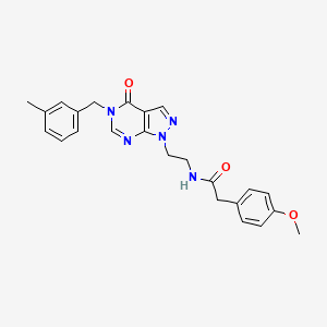 molecular formula C24H25N5O3 B2581055 2-(4-methoxyphenyl)-N-(2-(5-(3-methylbenzyl)-4-oxo-4,5-dihydro-1H-pyrazolo[3,4-d]pyrimidin-1-yl)ethyl)acetamide CAS No. 921897-61-2