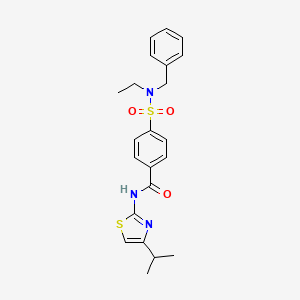 molecular formula C22H25N3O3S2 B2581062 4-(N-benzyl-N-ethylsulfamoyl)-N-(4-isopropylthiazol-2-yl)benzamide CAS No. 1219905-74-4