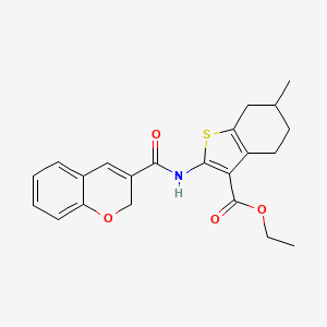 molecular formula C22H23NO4S B2581063 2-(2H-色满烯-3-甲酰氨基)-6-甲基-4,5,6,7-四氢苯并[b]噻吩-3-甲酸乙酯 CAS No. 887346-49-8