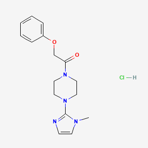 molecular formula C16H21ClN4O2 B2581065 盐酸1-(4-(1-甲基-1H-咪唑-2-基)哌嗪-1-基)-2-苯氧基乙酮 CAS No. 1189927-82-9
