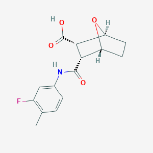 molecular formula C15H16FNO4 B258107 3-[(3-Fluoro-4-methylanilino)carbonyl]-7-oxabicyclo[2.2.1]heptane-2-carboxylic acid 