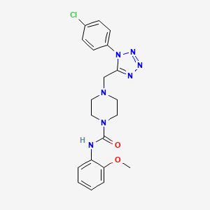 molecular formula C20H22ClN7O2 B2581071 4-((1-(4-氯苯基)-1H-四唑-5-基)甲基)-N-(2-甲氧苯基)哌嗪-1-甲酰胺 CAS No. 1049435-80-4
