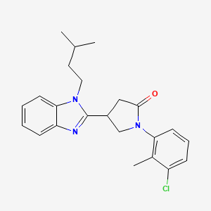 molecular formula C23H26ClN3O B2581073 1-(3-クロロ-2-メチルフェニル)-4-(1-イソペンチル-1H-ベンゾ[d]イミダゾール-2-イル)ピロリジン-2-オン CAS No. 847394-51-8