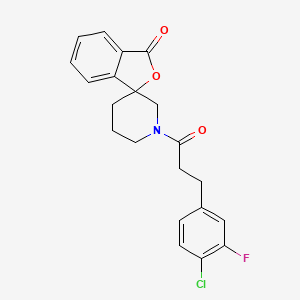 molecular formula C21H19ClFNO3 B2581074 1'-[3-(4-Chloro-3-fluorophenyl)propanoyl]spiro[2-benzofuran-3,3'-piperidine]-1-one CAS No. 1797022-92-4