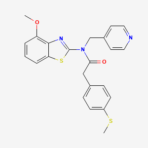 molecular formula C23H21N3O2S2 B2581079 N-(4-methoxybenzo[d]thiazol-2-yl)-2-(4-(methylthio)phenyl)-N-(pyridin-4-ylmethyl)acetamide CAS No. 923201-81-4