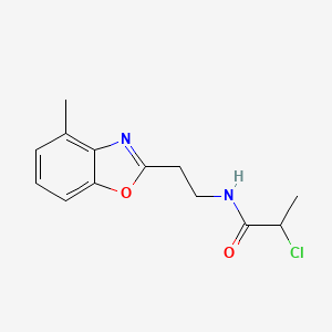 molecular formula C13H15ClN2O2 B2581093 2-Chloro-N-[2-(4-methyl-1,3-benzoxazol-2-yl)ethyl]propanamide CAS No. 2411292-09-4