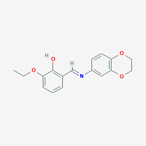 molecular formula C17H17NO4 B2581095 2-[(E)-(2,3-dihydro-1,4-benzodioxin-6-ylimino)methyl]-6-ethoxyphenol CAS No. 897846-81-0