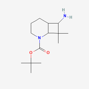 molecular formula C14H26N2O2 B2581101 Tert-butyl 7-amino-8,8-dimethyl-2-azabicyclo[4.2.0]octane-2-carboxylate CAS No. 2094316-70-6