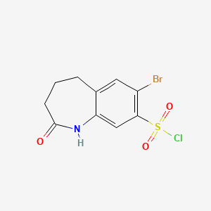 molecular formula C10H9BrClNO3S B2581102 7-bromo-2-oxo-2,3,4,5-tetrahydro-1H-1-benzazepine-8-sulfonyl chloride CAS No. 1510010-92-0