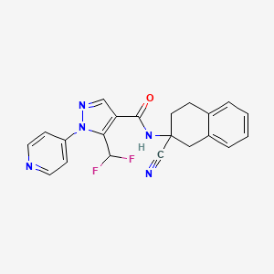 molecular formula C21H17F2N5O B2581109 N-(2-Cyano-3,4-dihydro-1H-naphthalen-2-yl)-5-(difluoromethyl)-1-pyridin-4-ylpyrazole-4-carboxamide CAS No. 2224007-69-4