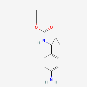 molecular formula C14H20N2O2 B2581113 叔丁基 1-(4-氨基苯基)环丙基氨基甲酸酯 CAS No. 1105634-93-2