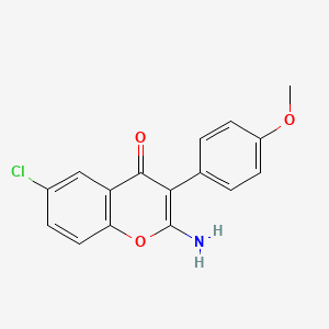 molecular formula C16H12ClNO3 B2581114 2-amino-6-chloro-3-(4-methoxyphenyl)-4H-chromen-4-one CAS No. 1269532-64-0