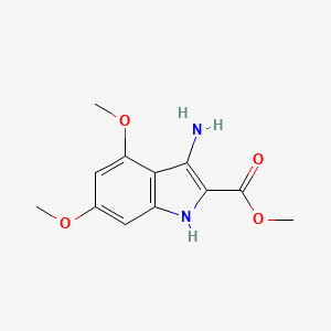 molecular formula C12H14N2O4 B2581116 methyl 3-amino-4,6-dimethoxy-1H-indole-2-carboxylate CAS No. 696649-66-8