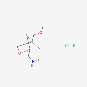 molecular formula C8H16ClNO2 B2581119 [4-(Methoxymethyl)-2-oxabicyclo[2.1.1]hexan-1-yl]methanamine;hydrochloride CAS No. 2243520-91-2
