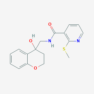molecular formula C17H18N2O3S B2581125 N-((4-hydroxychroman-4-yl)methyl)-2-(methylthio)nicotinamide CAS No. 1396793-87-5