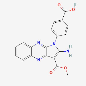 molecular formula C19H14N4O4 B2581128 4-[2-氨基-3-(甲氧羰基)-1H-吡咯并[2,3-b]喹喔啉-1-基]苯甲酸 CAS No. 433966-58-6