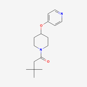 molecular formula C16H24N2O2 B2581131 3,3-Dimethyl-1-(4-(pyridin-4-yloxy)piperidin-1-yl)butan-1-one CAS No. 2034364-62-8