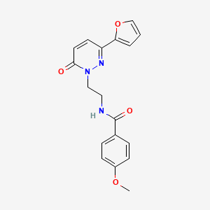 molecular formula C18H17N3O4 B2581132 N-(2-(3-(呋喃-2-基)-6-氧代哒嗪-1(6H)-基)乙基)-4-甲氧基苯甲酰胺 CAS No. 946211-63-8