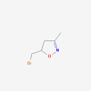 molecular formula C5H8BrNO B2581138 5-(Bromomethyl)-3-methyl-4,5-dihydro-1,2-oxazole CAS No. 68843-63-0