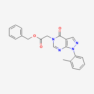 molecular formula C21H18N4O3 B2581141 Benzyl 2-[1-(2-methylphenyl)-4-oxopyrazolo[3,4-d]pyrimidin-5-yl]acetate CAS No. 895013-10-2