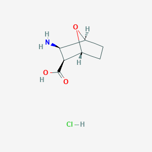 molecular formula C7H12ClNO3 B2581143 (1R,2S,3R,4S)-3-Amino-7-oxabicyclo[2.2.1]heptane-2-carboxylic acid;hydrochloride CAS No. 2416217-99-5