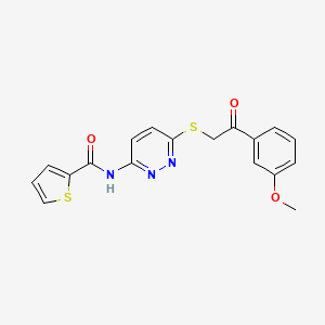 molecular formula C18H15N3O3S2 B2581146 N-(6-((2-(3-甲氧苯基)-2-氧代乙基)硫代)吡哒嗪-3-基)噻吩-2-甲酰胺 CAS No. 1021136-89-9